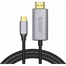 Savio USB-C Male - HDMI Male 2.0b 1m Silver