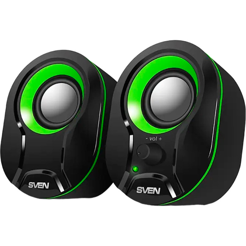 Sven Speakers SVEN 290, black-green (5W,USB)