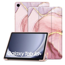 SC Pen hibrīda futrālis Samsung Galaxy Tab A9+ 11" X210 / X215 / X216 — purpurrozā marmors